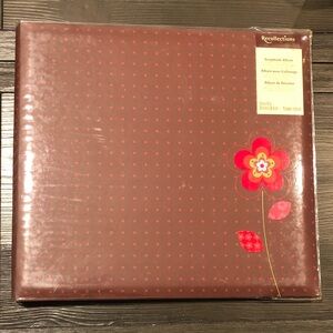 Recollections Brown Album with Red Floral Design